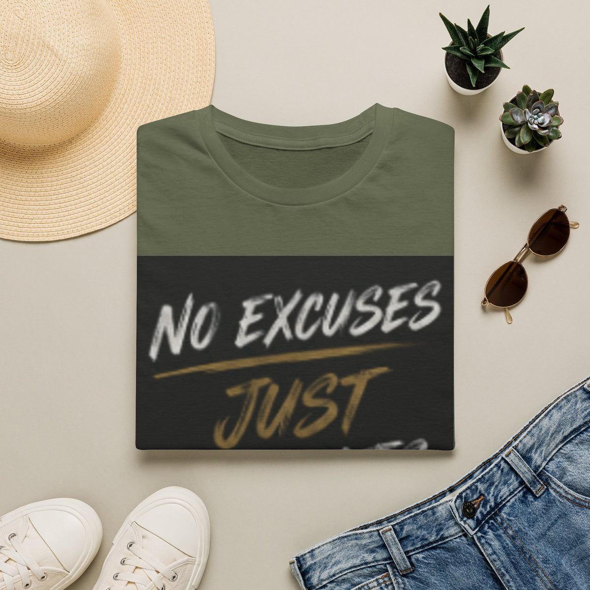 No Excuses, Just Results T-Shirt — Motivational Fitness Tee