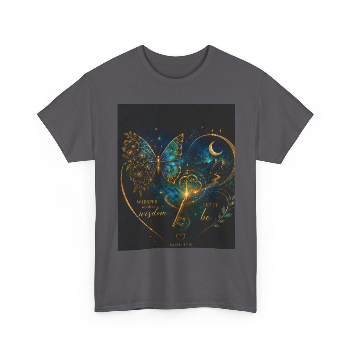 Butterfly Heart Tee — Inspirational Scripture Isaiah 41:10 Christian T-Shirt