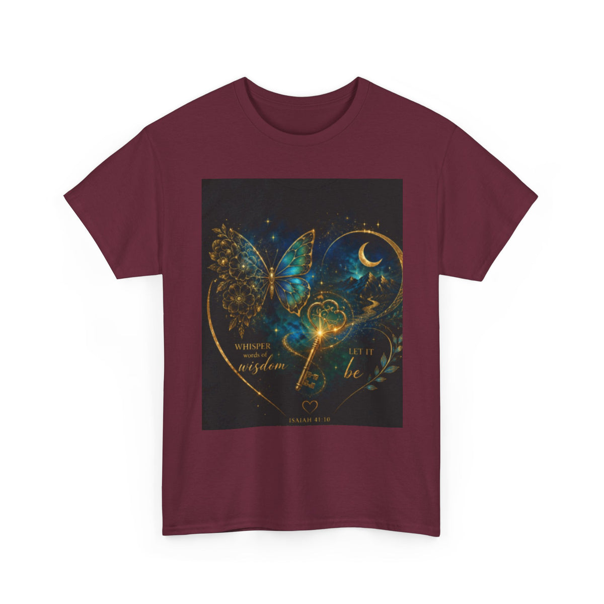 Butterfly Heart Tee — Inspirational Scripture Isaiah 41:10 Christian T-Shirt