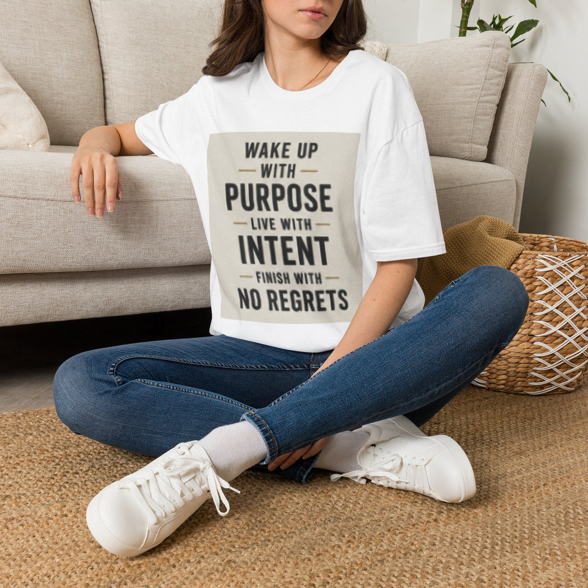 Motivational T-Shirt — "Wake Up With Purpose, Live With Intent"