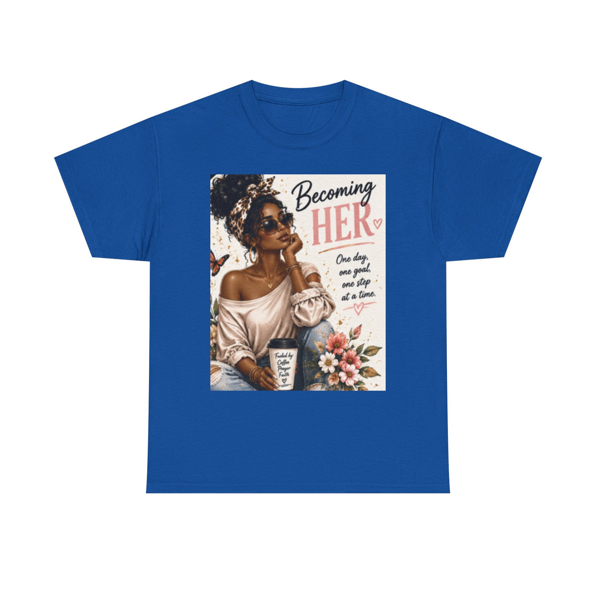 Becoming Her Graphic Tee — Empowering Black Woman Vintage Art Shirt