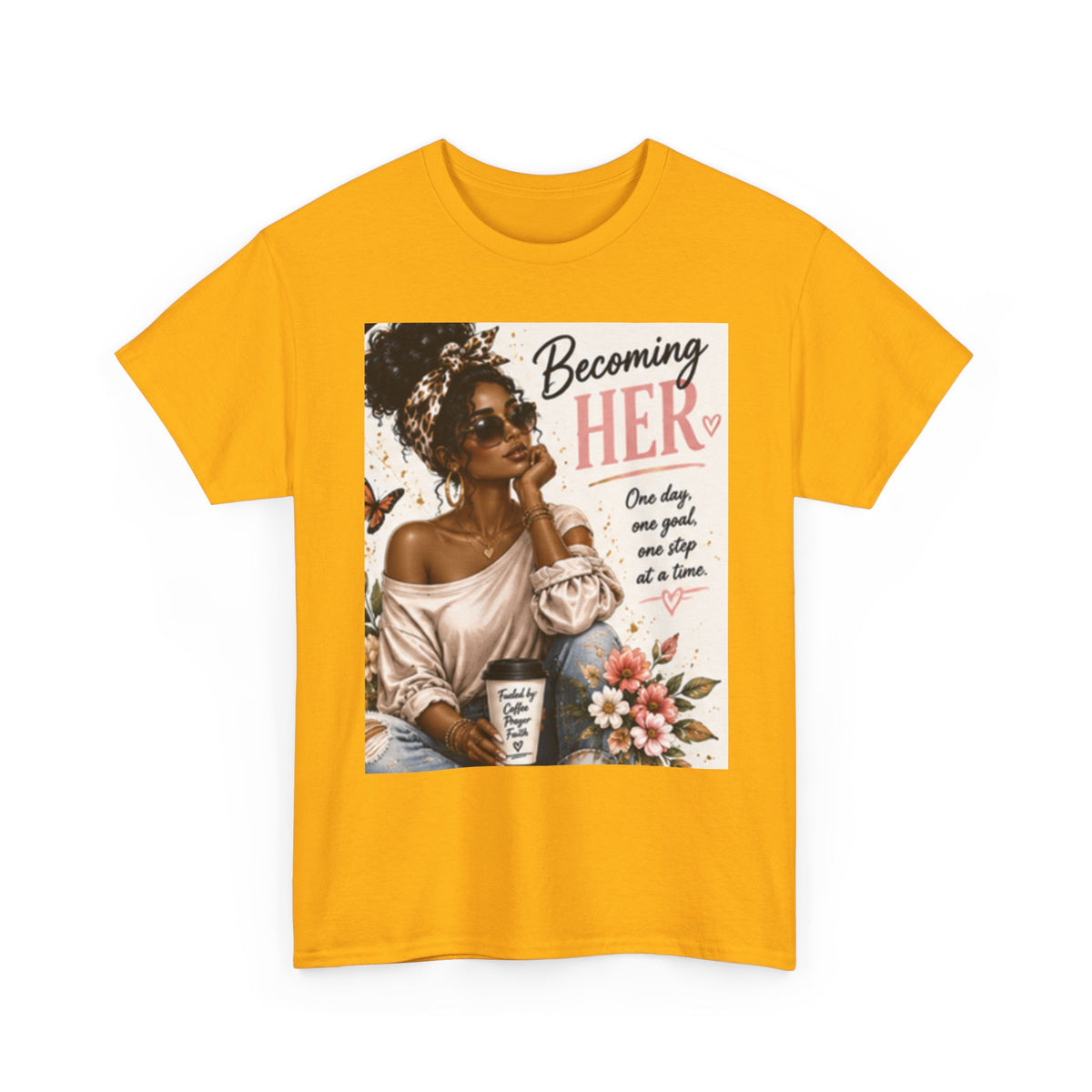Becoming Her Graphic Tee — Empowering Black Woman Vintage Art Shirt