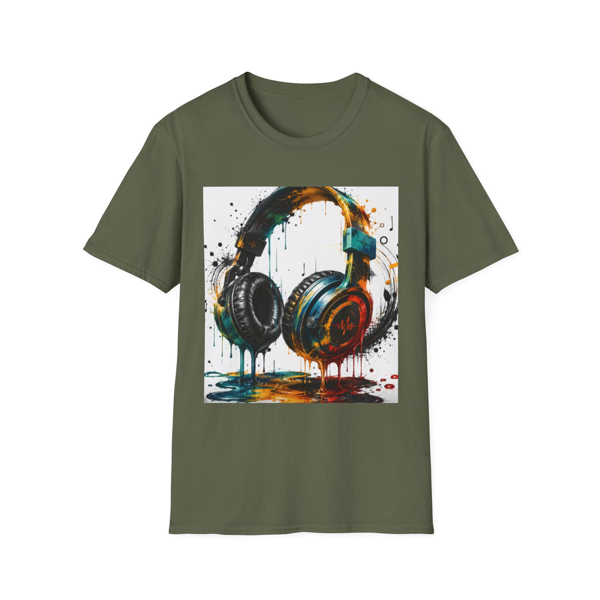 Headphones Graphic T-Shirt — Colorful Drip DJ Art Tee