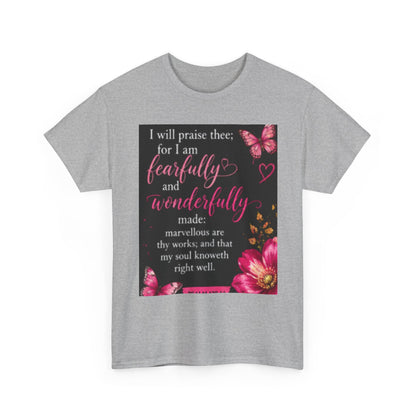Inspirational Faithfully &amp; Wonderfully T-Shirt — Christian Encouragement Tee