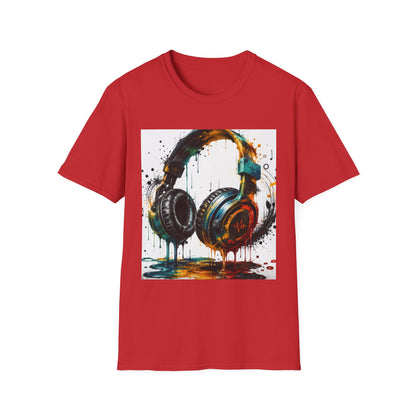 Headphones Graphic T-Shirt — Colorful Drip DJ Art Tee