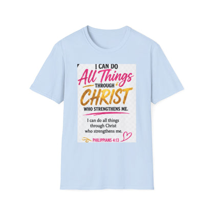 I Can Do All Things Through Christ T-Shirt — Inspirational Christian Tee (Philippians 4:13)