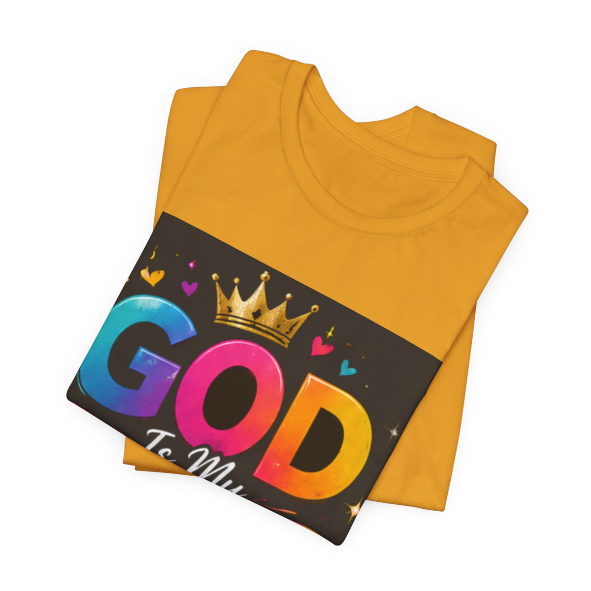 God Is My Strength And My Shield T-Shirt — Colorful Christian Faith Tee