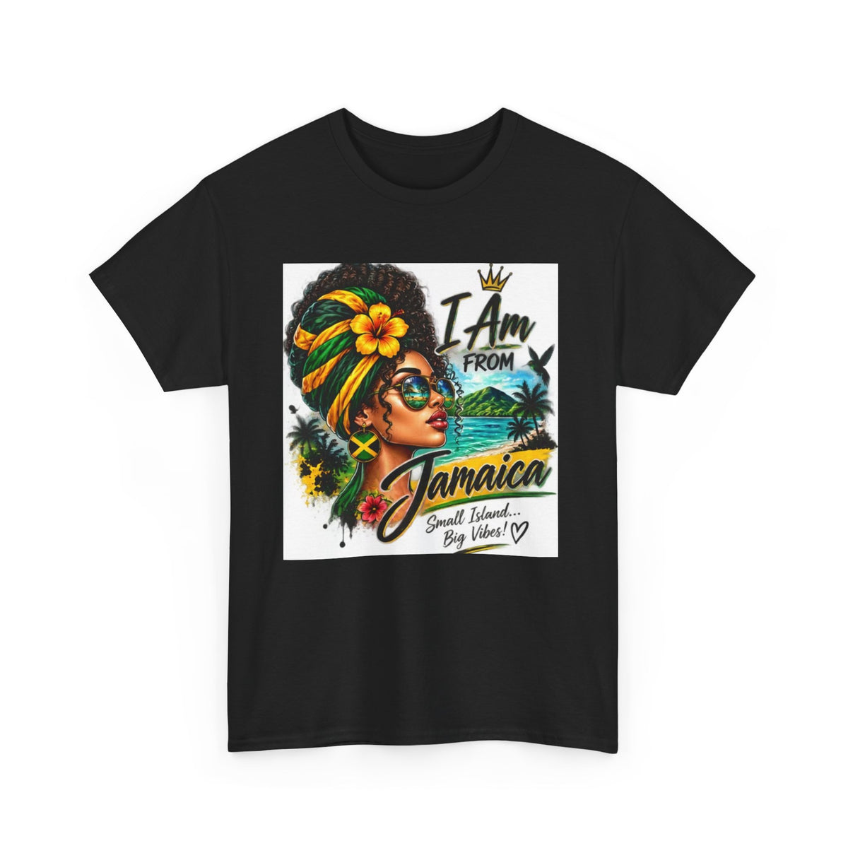 Jamaica Pride T‑Shirt — "I Am From Jamaica" Afro Woman Graphic Tee