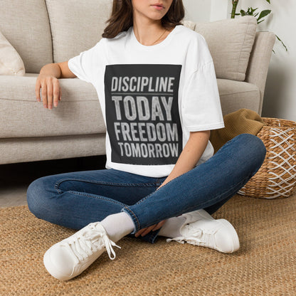 Discipline Today Freedom Tomorrow T-Shirt — Motivational Fitness Tee