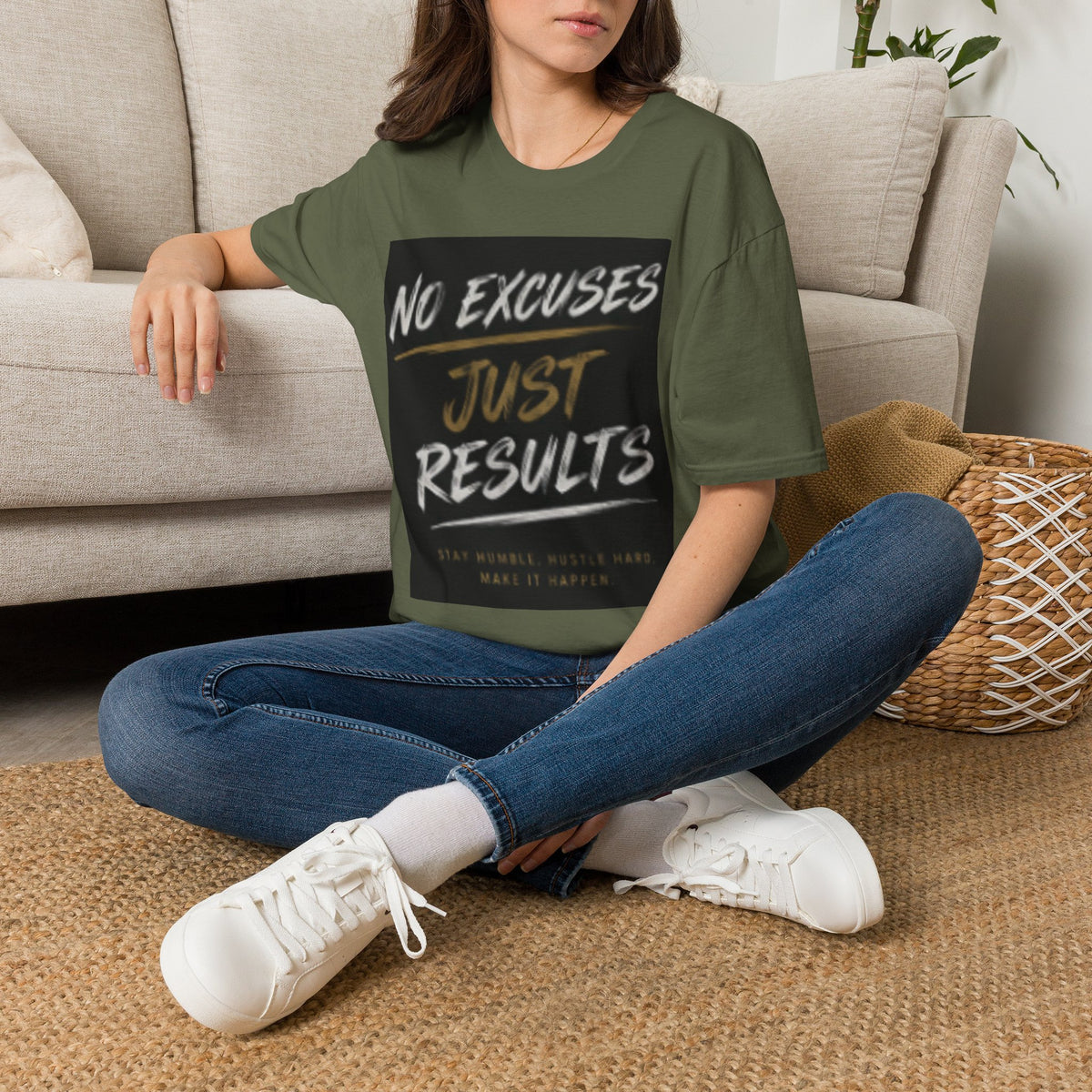 No Excuses, Just Results T-Shirt — Motivational Fitness Tee