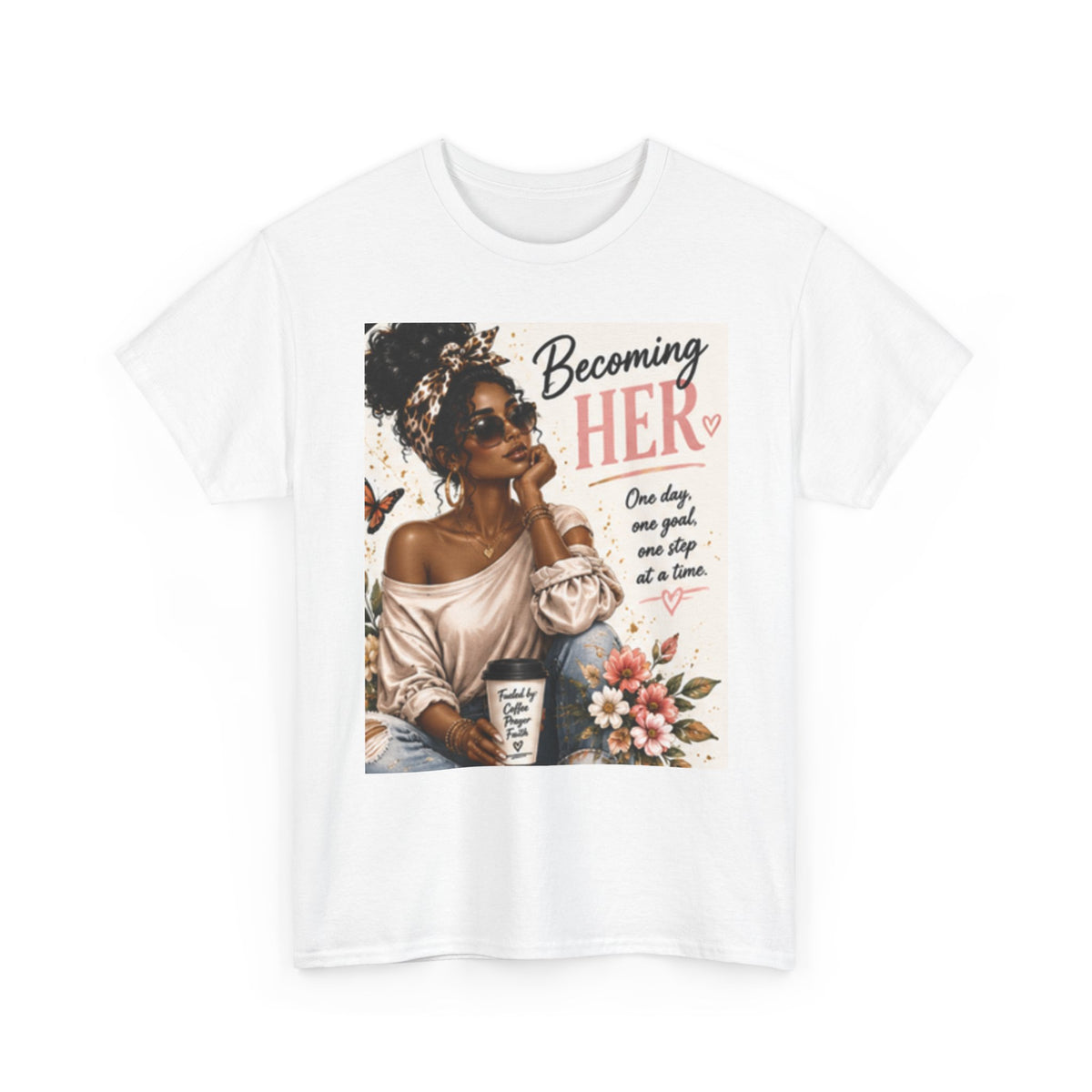 Becoming Her Graphic Tee — Empowering Black Woman Vintage Art Shirt