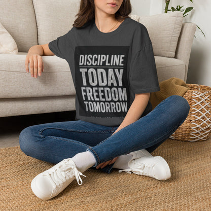 Discipline Today Freedom Tomorrow T-Shirt — Motivational Fitness Tee