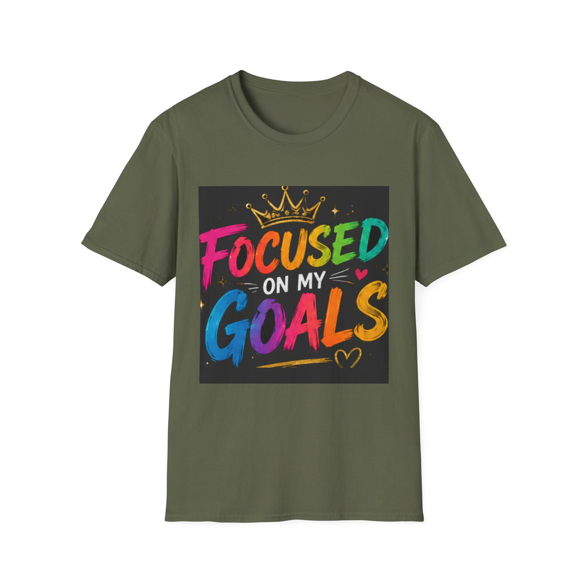 Focused On My Goals T-Shirt — Colorful Motivational Graphic Tee