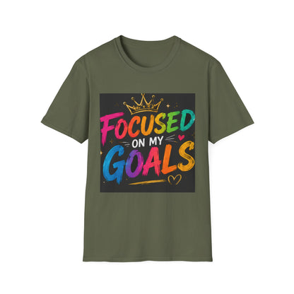 Focused On My Goals T-Shirt — Colorful Motivational Graphic Tee