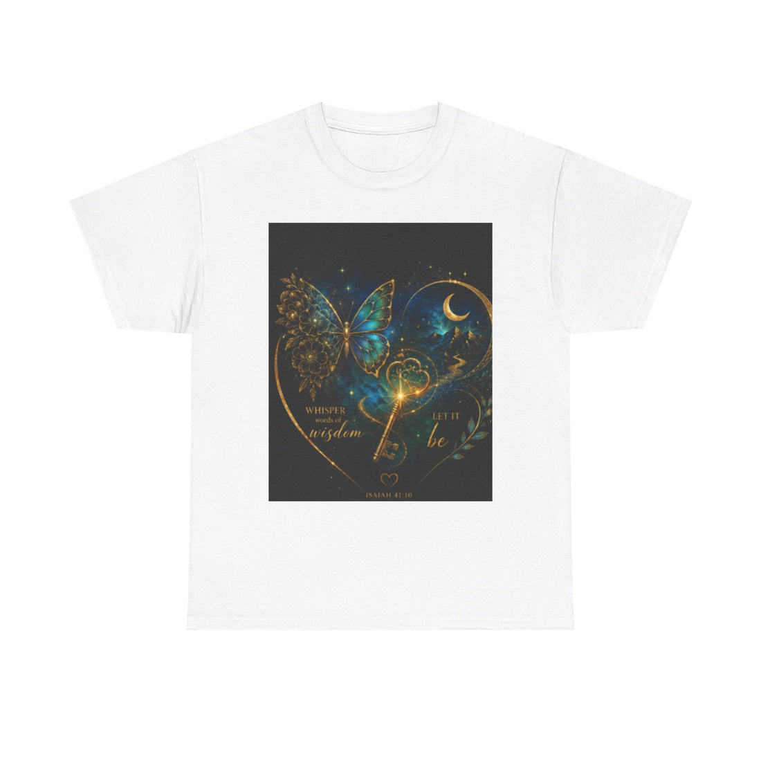 Butterfly Heart Tee — Inspirational Scripture Isaiah 41:10 Christian T-Shirt
