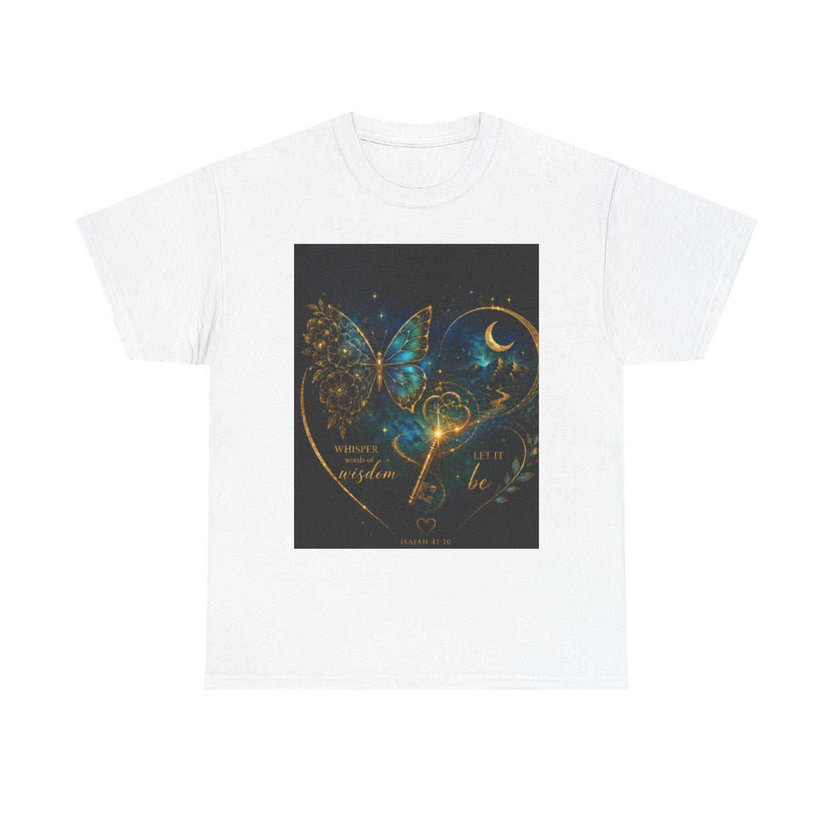Butterfly Heart Tee — Inspirational Scripture Isaiah 41:10 Christian T-Shirt