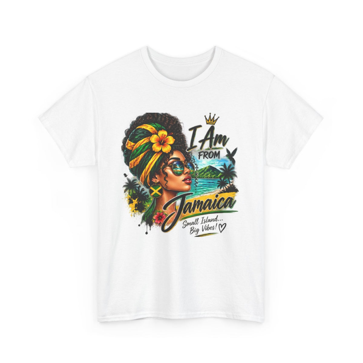 Jamaica Pride T‑Shirt — "I Am From Jamaica" Afro Woman Graphic Tee