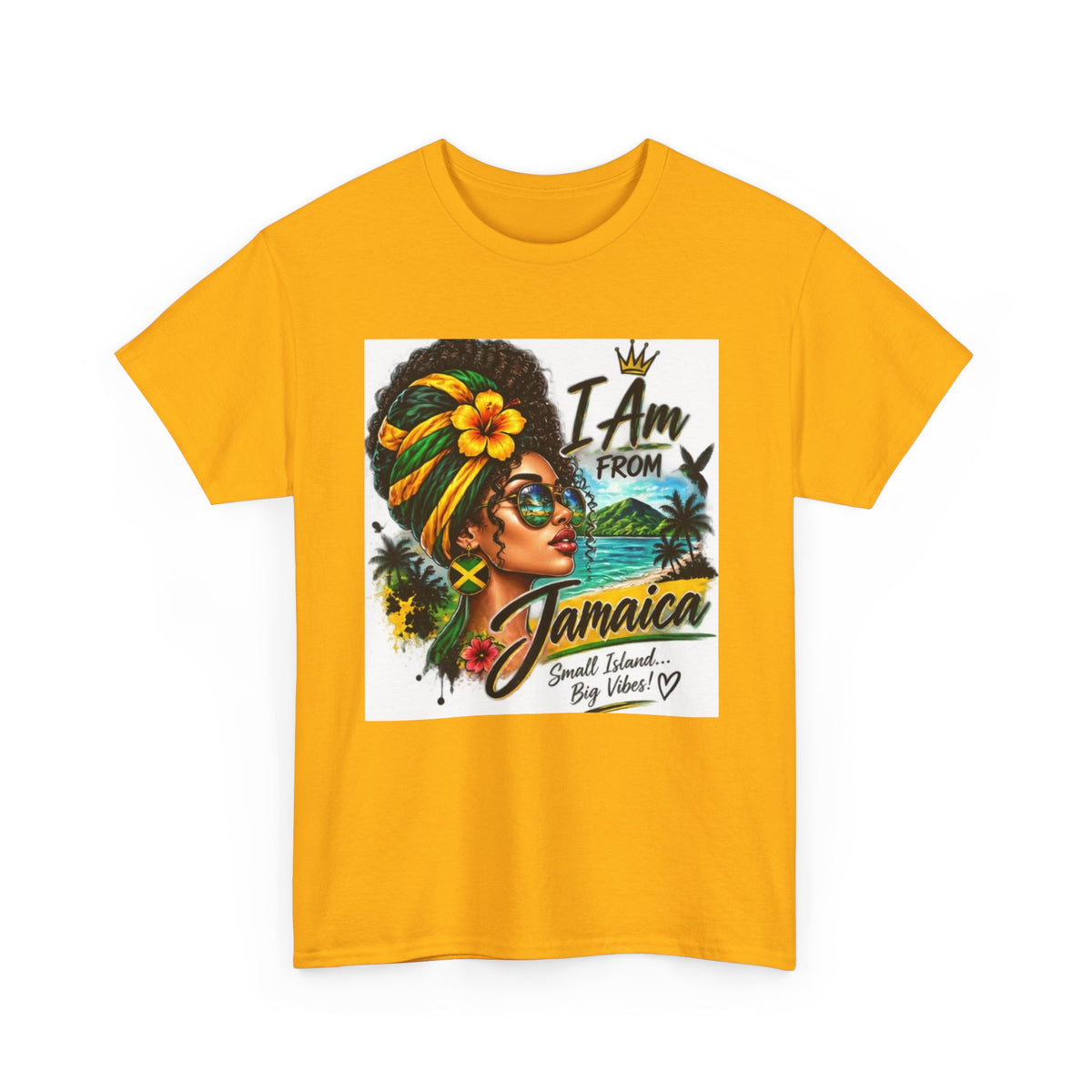 Jamaica Pride T‑Shirt — "I Am From Jamaica" Afro Woman Graphic Tee
