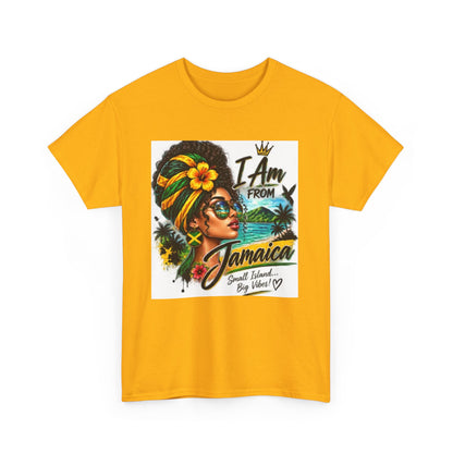 Jamaica Pride T‑Shirt — "I Am From Jamaica" Afro Woman Graphic Tee