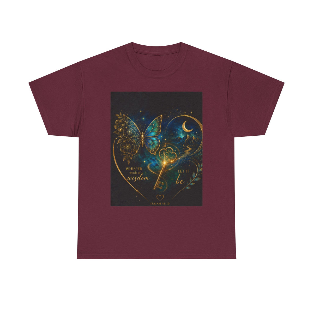 Butterfly Heart Tee — Inspirational Scripture Isaiah 41:10 Christian T-Shirt