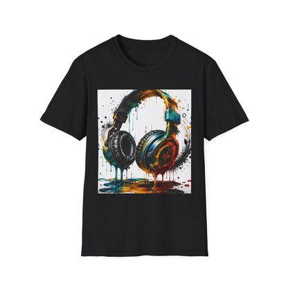 Headphones Graphic T-Shirt — Colorful Drip DJ Art Tee