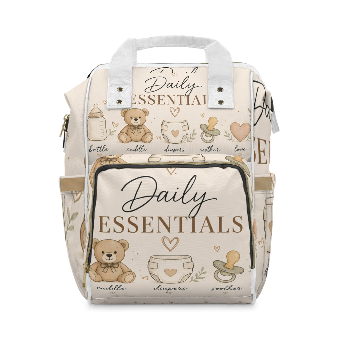 Daily Essentials Baby Diaper Backpack — Cute Teddy &amp; Pacifier Changing Bag