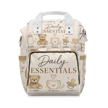 Daily Essentials Baby Diaper Backpack — Cute Teddy &amp; Pacifier Changing Bag