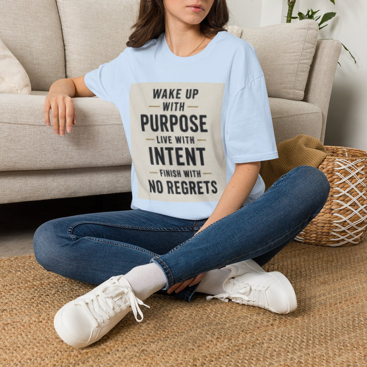 Motivational T-Shirt — "Wake Up With Purpose, Live With Intent"