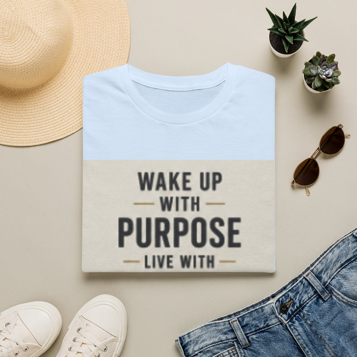 Motivational T-Shirt — "Wake Up With Purpose, Live With Intent"