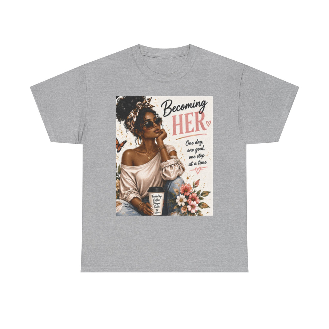 Becoming Her Graphic Tee — Empowering Black Woman Vintage Art Shirt