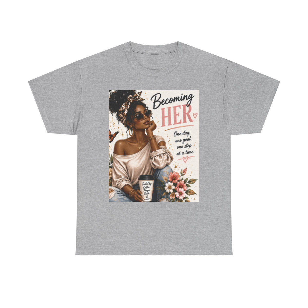 Becoming Her Graphic Tee — Empowering Black Woman Vintage Art Shirt