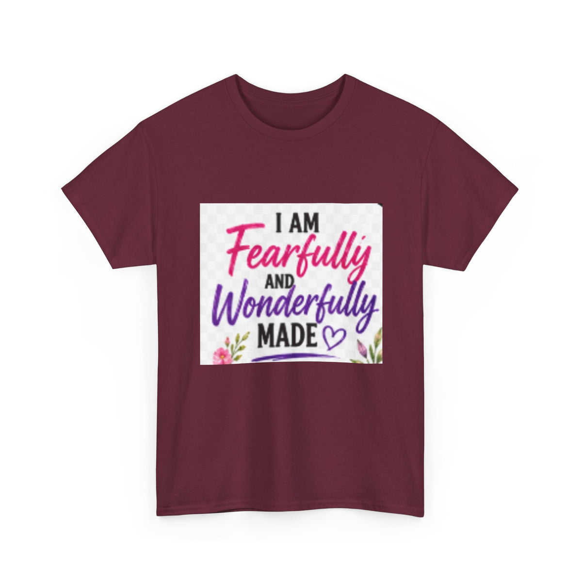 Faith T-Shirt — "I Am Fearfully and Wonderfully Made" Psalm 139:14 Floral Tee