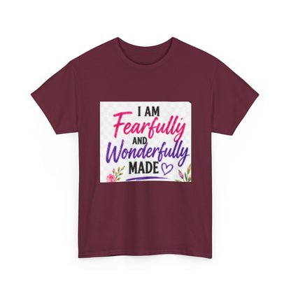 Faith T-Shirt — "I Am Fearfully and Wonderfully Made" Psalm 139:14 Floral Tee