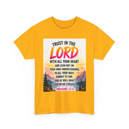 Trust in the Lord T-Shirt — Proverbs 3:5-6 Christian Faith Tee