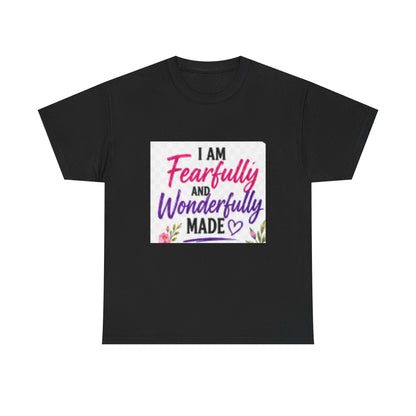 Faith T-Shirt — "I Am Fearfully and Wonderfully Made" Psalm 139:14 Floral Tee