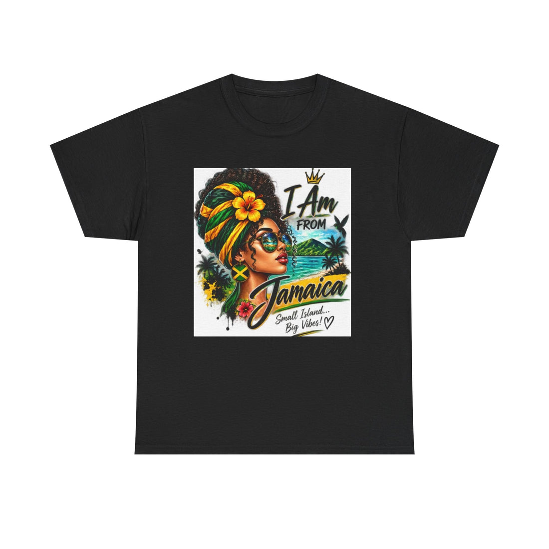 Jamaica Pride T‑Shirt — "I Am From Jamaica" Afro Woman Graphic Tee