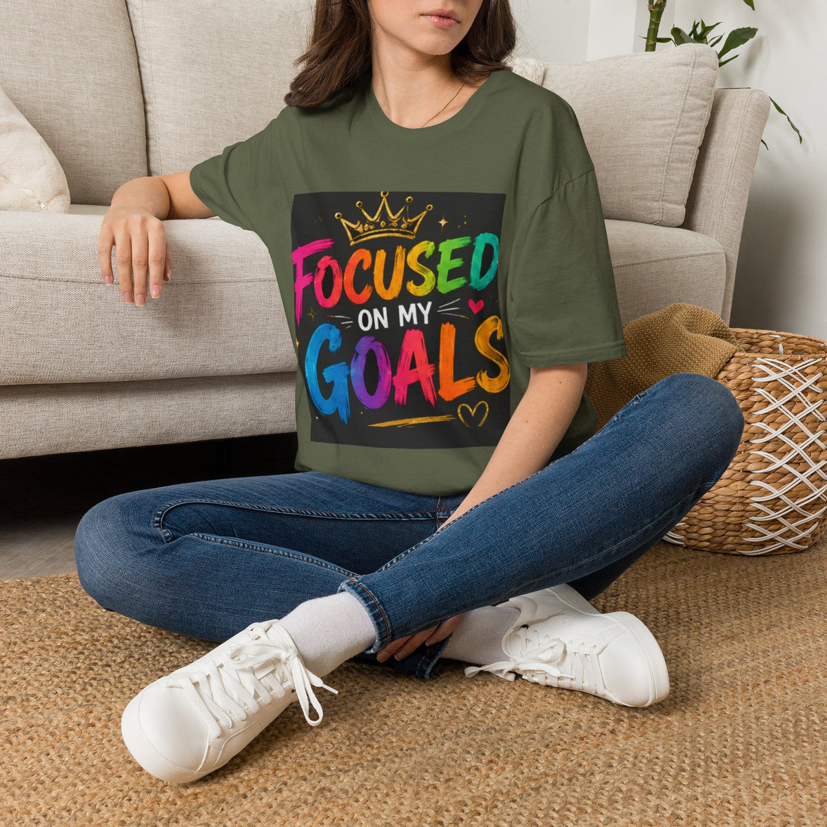 Focused On My Goals T-Shirt — Colorful Motivational Graphic Tee