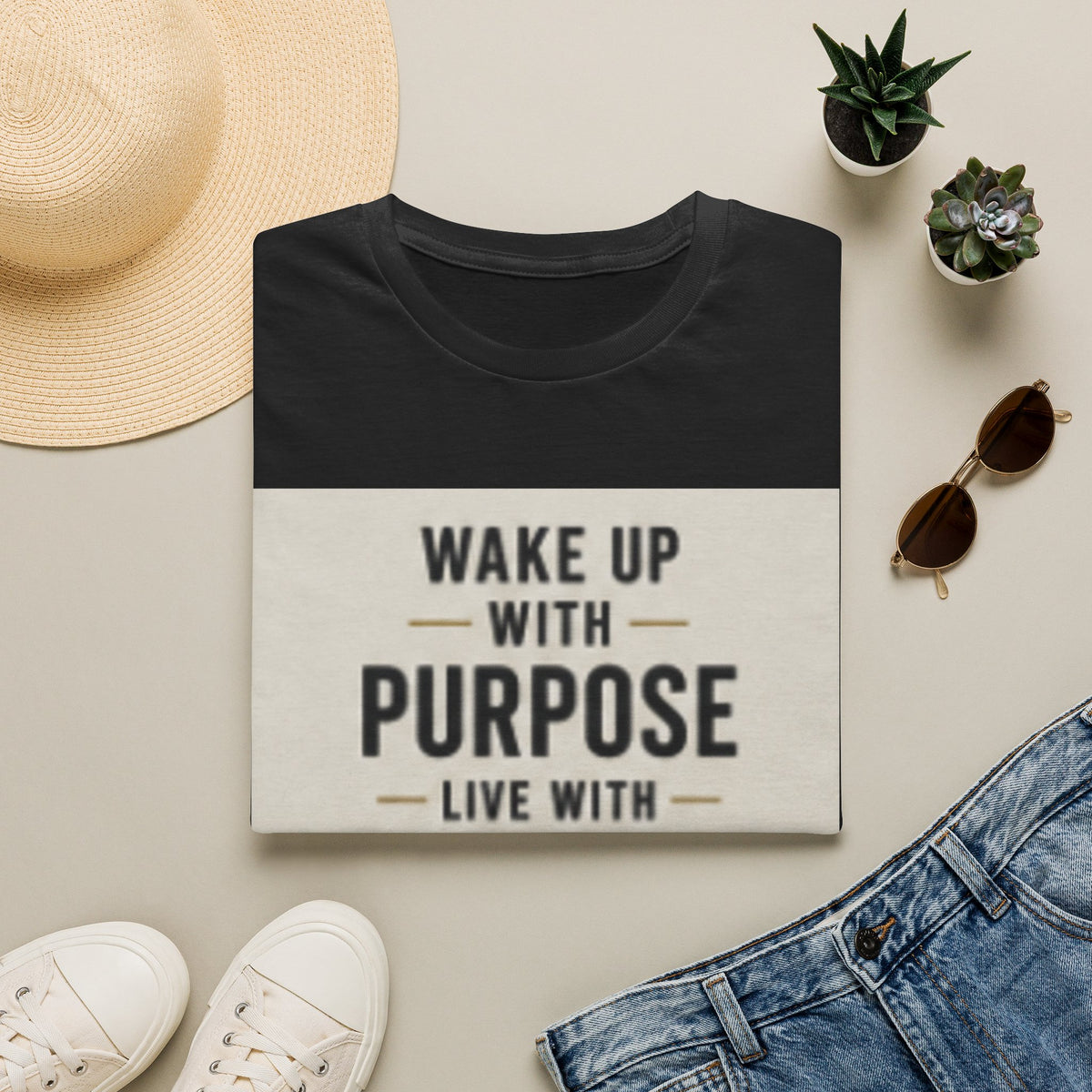 Motivational T-Shirt — "Wake Up With Purpose, Live With Intent"