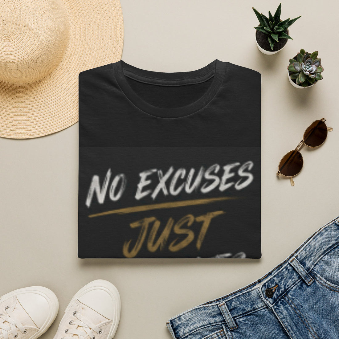 No Excuses, Just Results T-Shirt — Motivational Fitness Tee