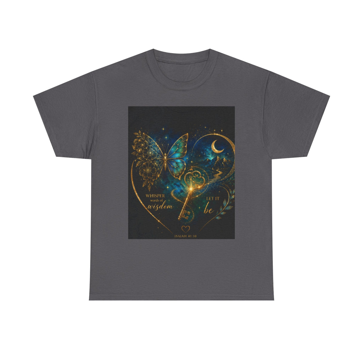 Butterfly Heart Tee — Inspirational Scripture Isaiah 41:10 Christian T-Shirt