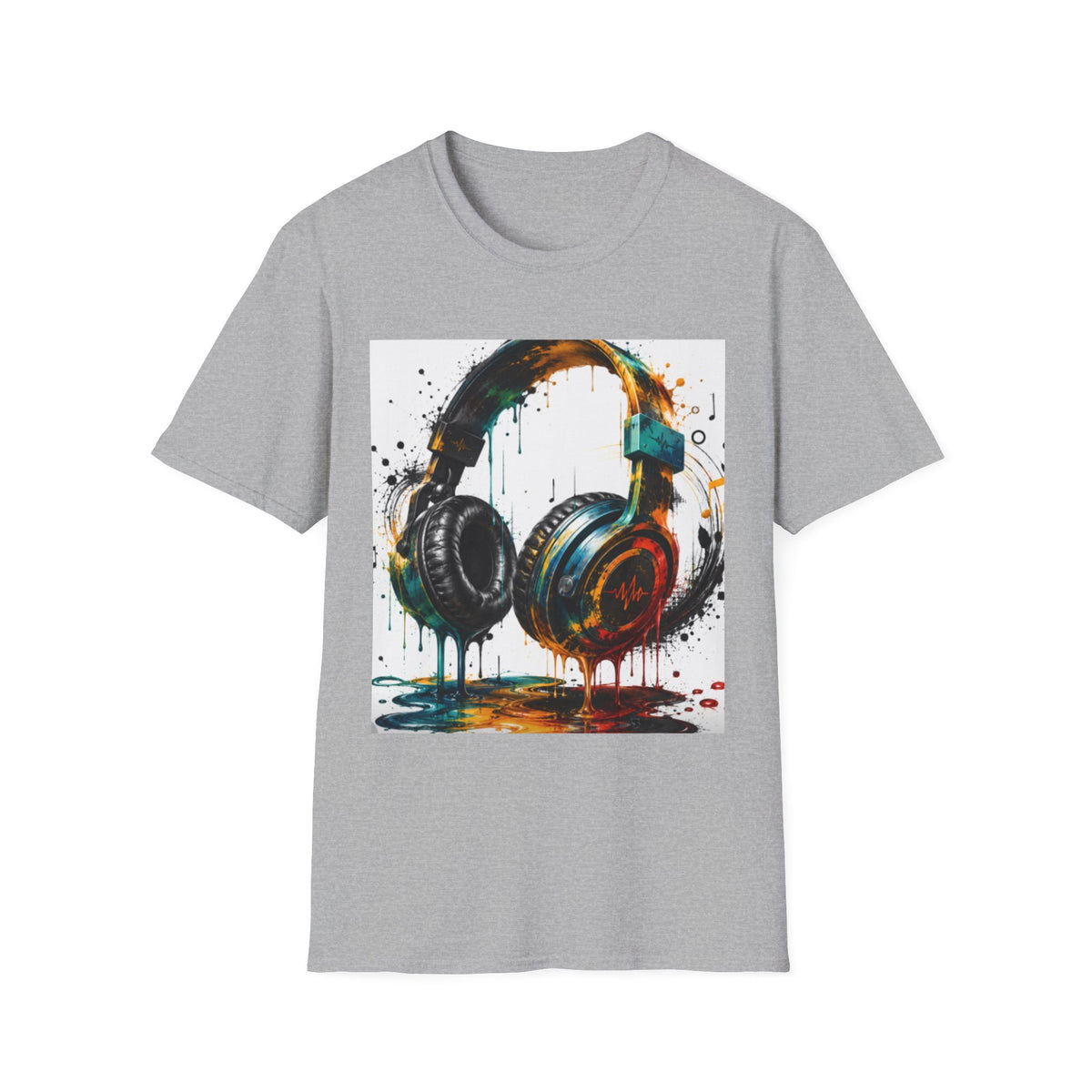 Headphones Graphic T-Shirt — Colorful Drip DJ Art Tee