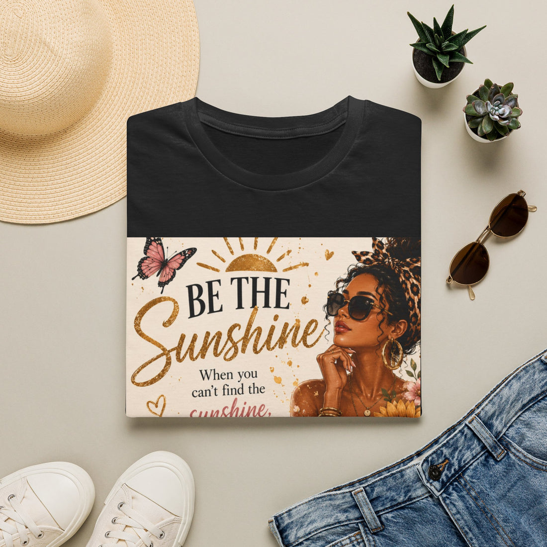 Be The Sunshine T-Shirt — Inspirational Sunflower Graphic Tee