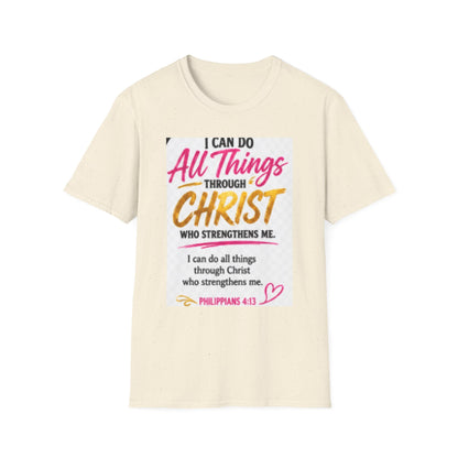 I Can Do All Things Through Christ T-Shirt — Inspirational Christian Tee (Philippians 4:13)