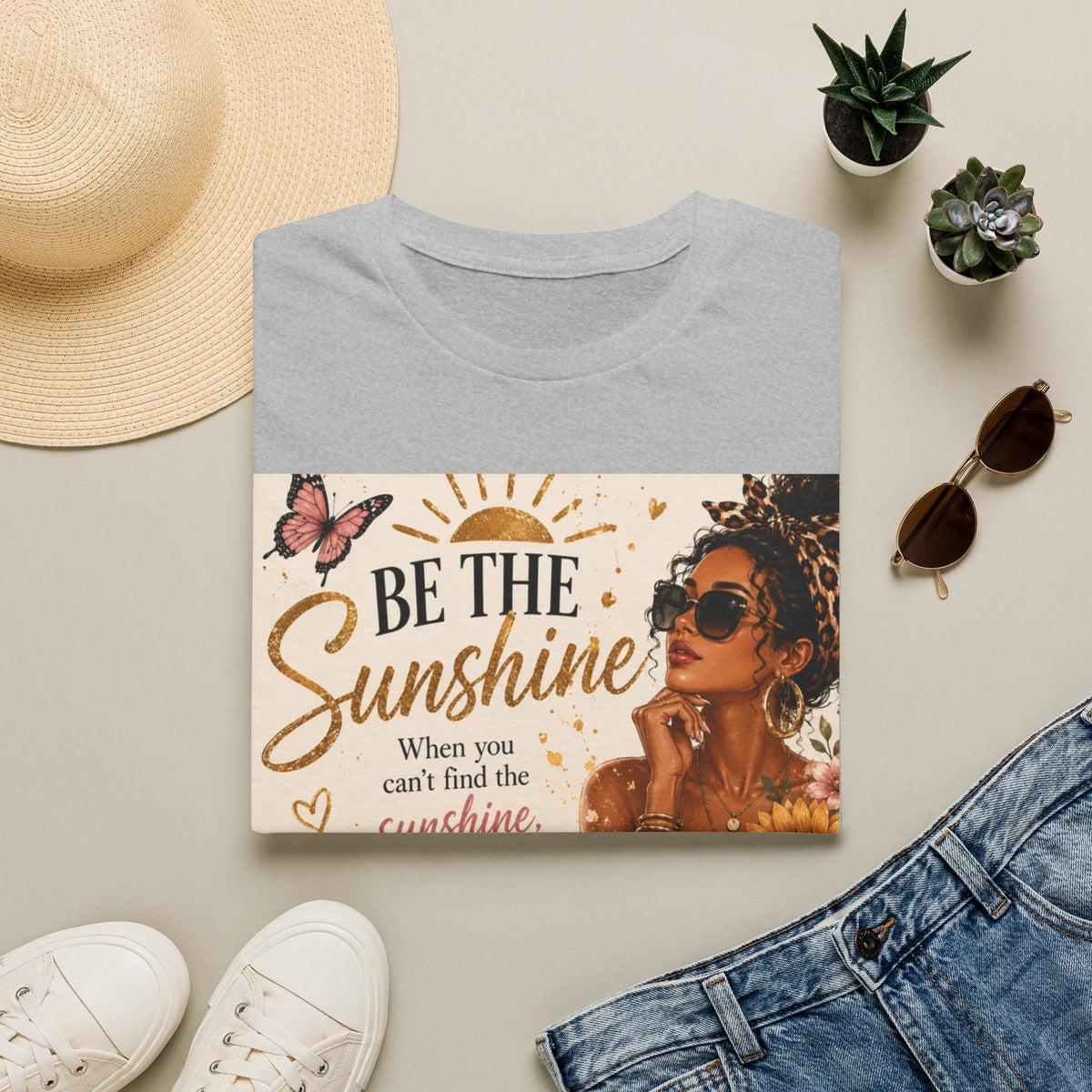Be The Sunshine T-Shirt — Inspirational Sunflower Graphic Tee