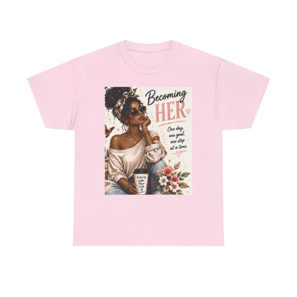 Becoming Her Graphic Tee — Empowering Black Woman Vintage Art Shirt