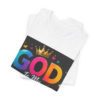 God Is My Strength And My Shield T-Shirt — Colorful Christian Faith Tee