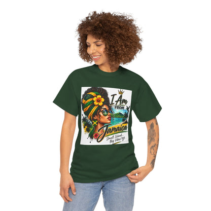 Jamaica Pride T‑Shirt — "I Am From Jamaica" Afro Woman Graphic Tee