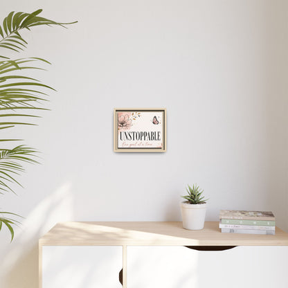 Unstoppable Floral Framed Canvas Print — "One Goal at a Time" Motivational Wall Art