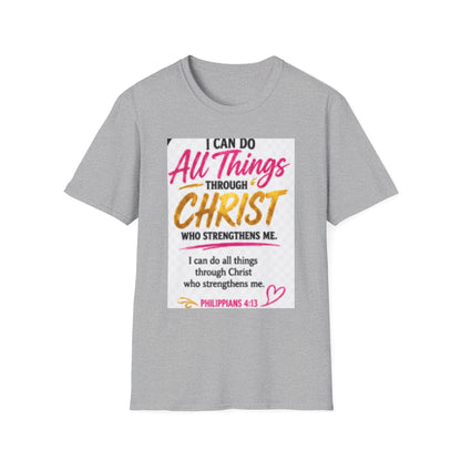 I Can Do All Things Through Christ T-Shirt — Inspirational Christian Tee (Philippians 4:13)