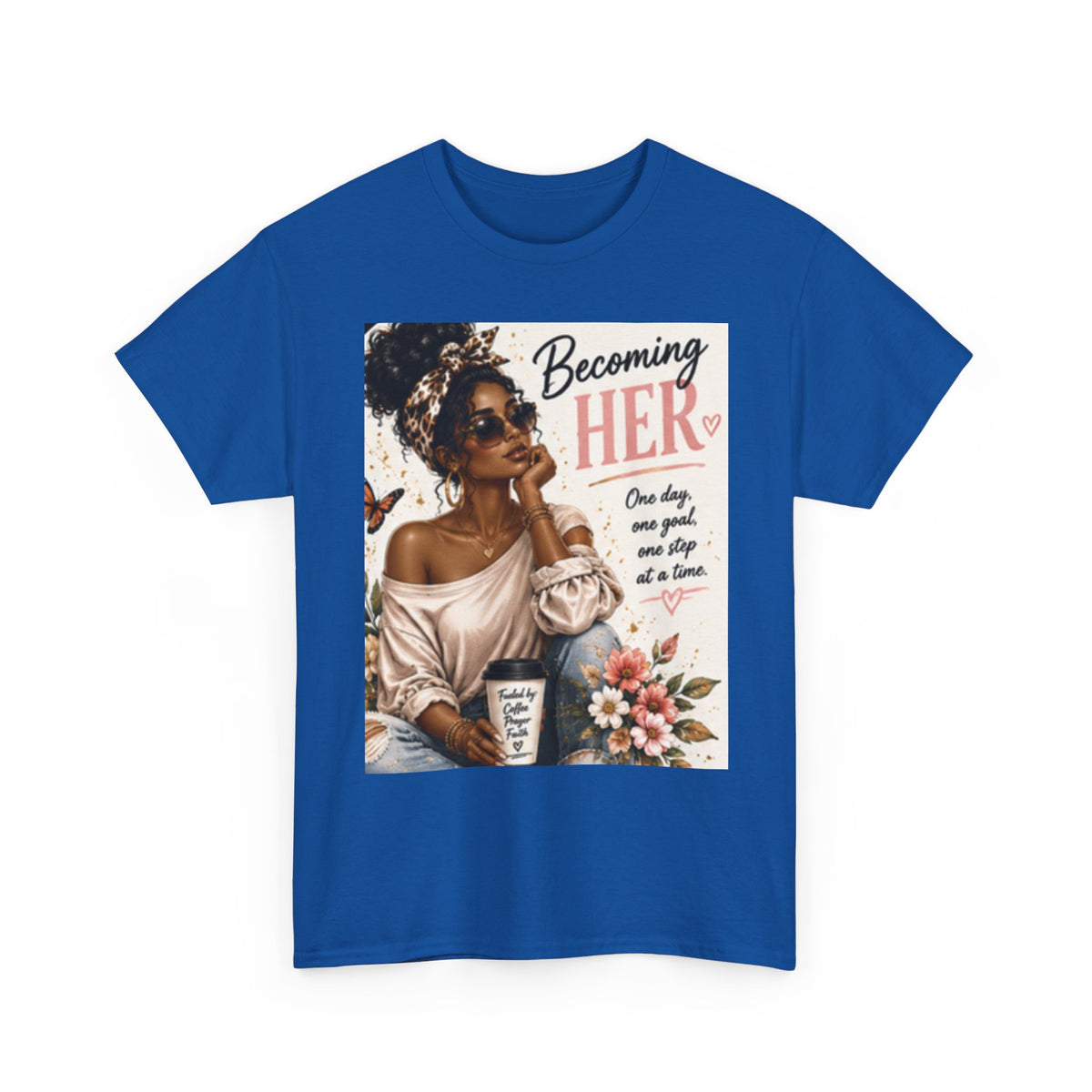 Becoming Her Graphic Tee — Empowering Black Woman Vintage Art Shirt